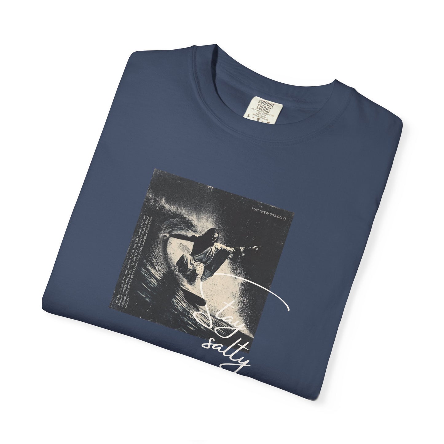 Stay Salty Surfer Tee – Script Christian Beachwear Matthew 5:13