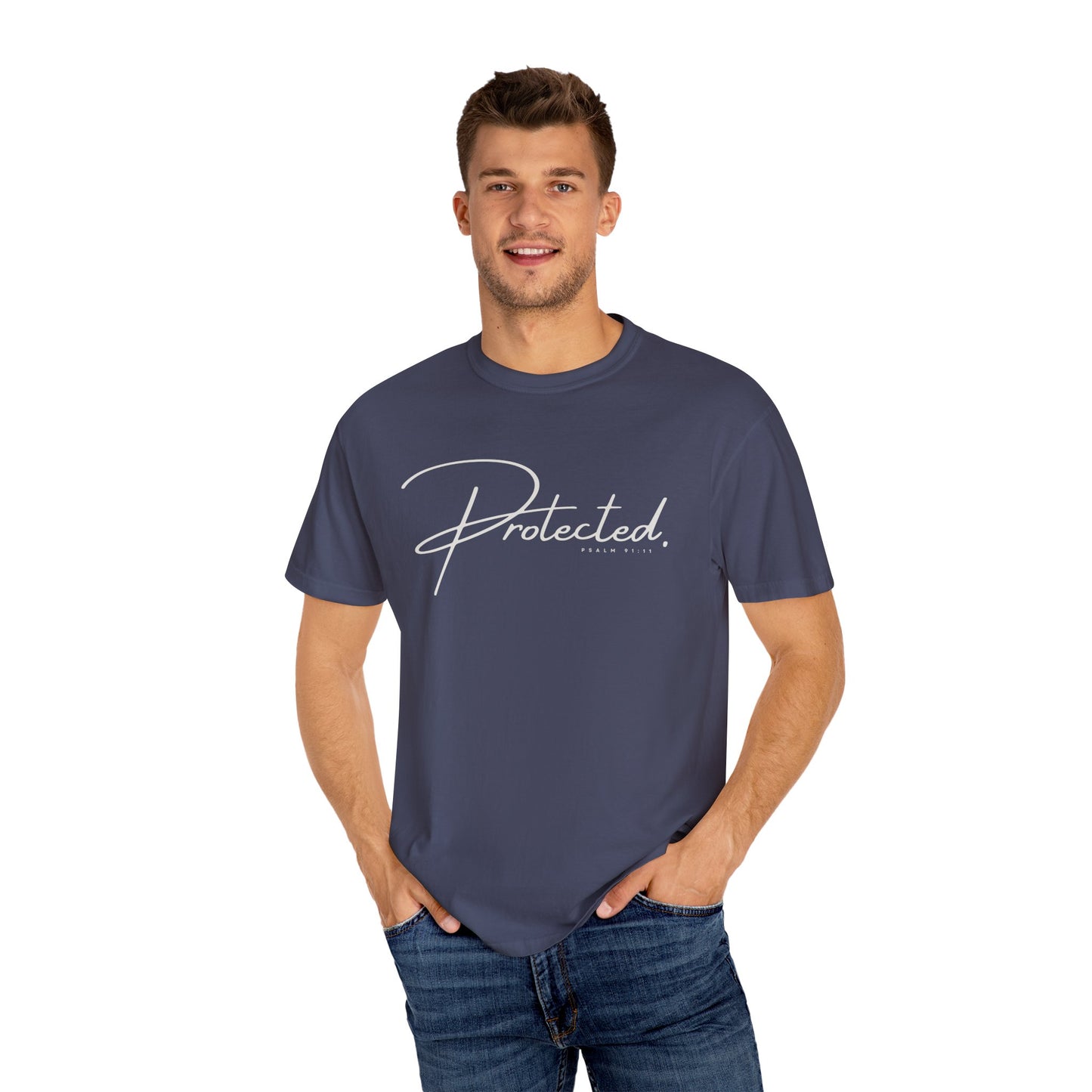 Comfort Colors® | Protected Christian Streetwear T-Shirt | Psalm 91:11 Bible Verse Tee |  Faith Shirt | Guardian Angels Christian Gift