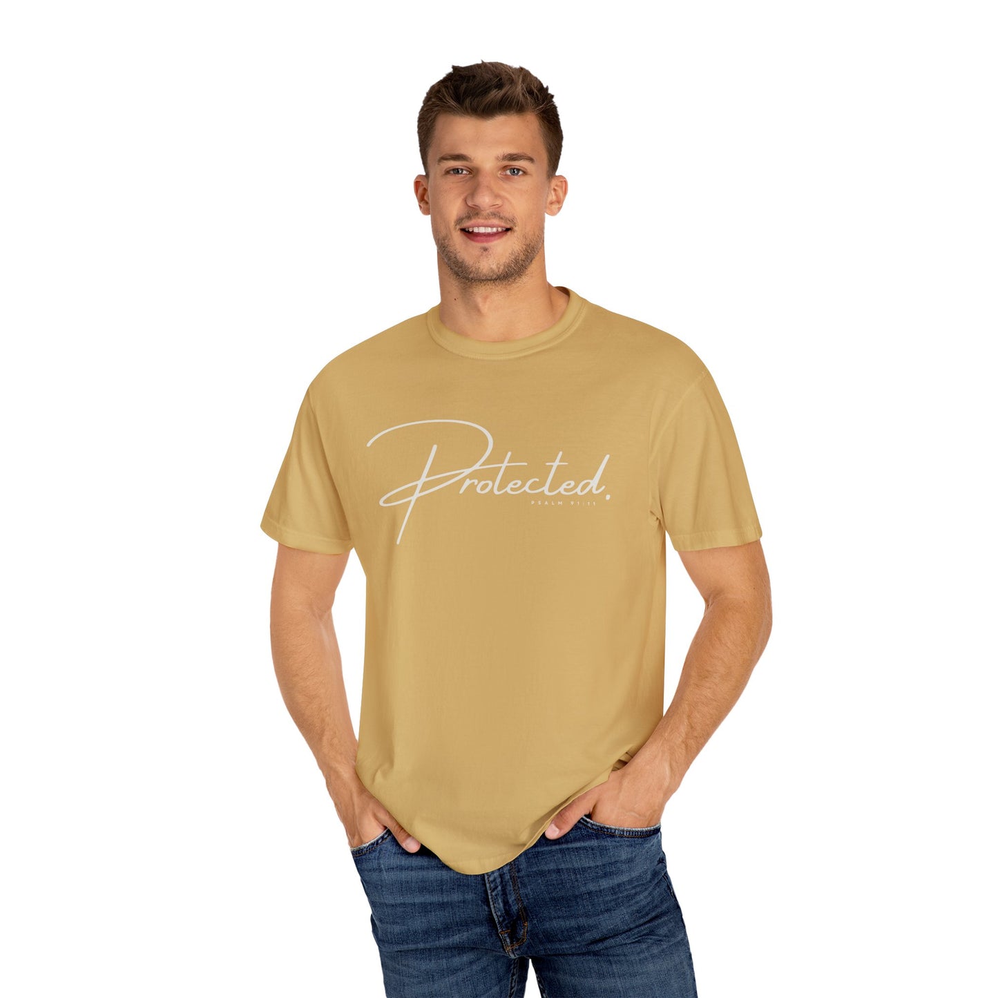 Comfort Colors® | Protected Christian Streetwear T-Shirt | Psalm 91:11 Bible Verse Tee |  Faith Shirt | Guardian Angels Christian Gift
