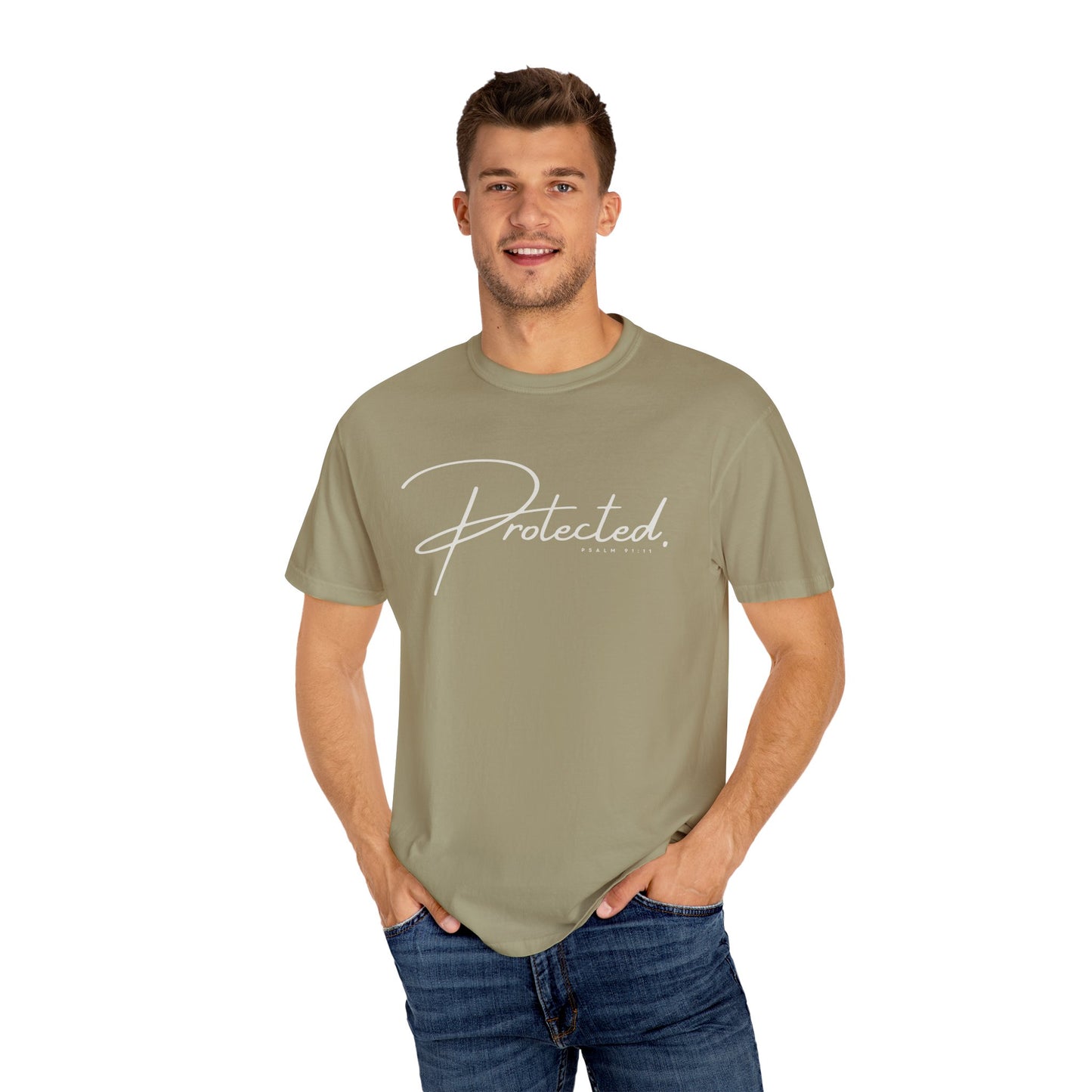 Comfort Colors® | Protected Christian Streetwear T-Shirt | Psalm 91:11 Bible Verse Tee |  Faith Shirt | Guardian Angels Christian Gift