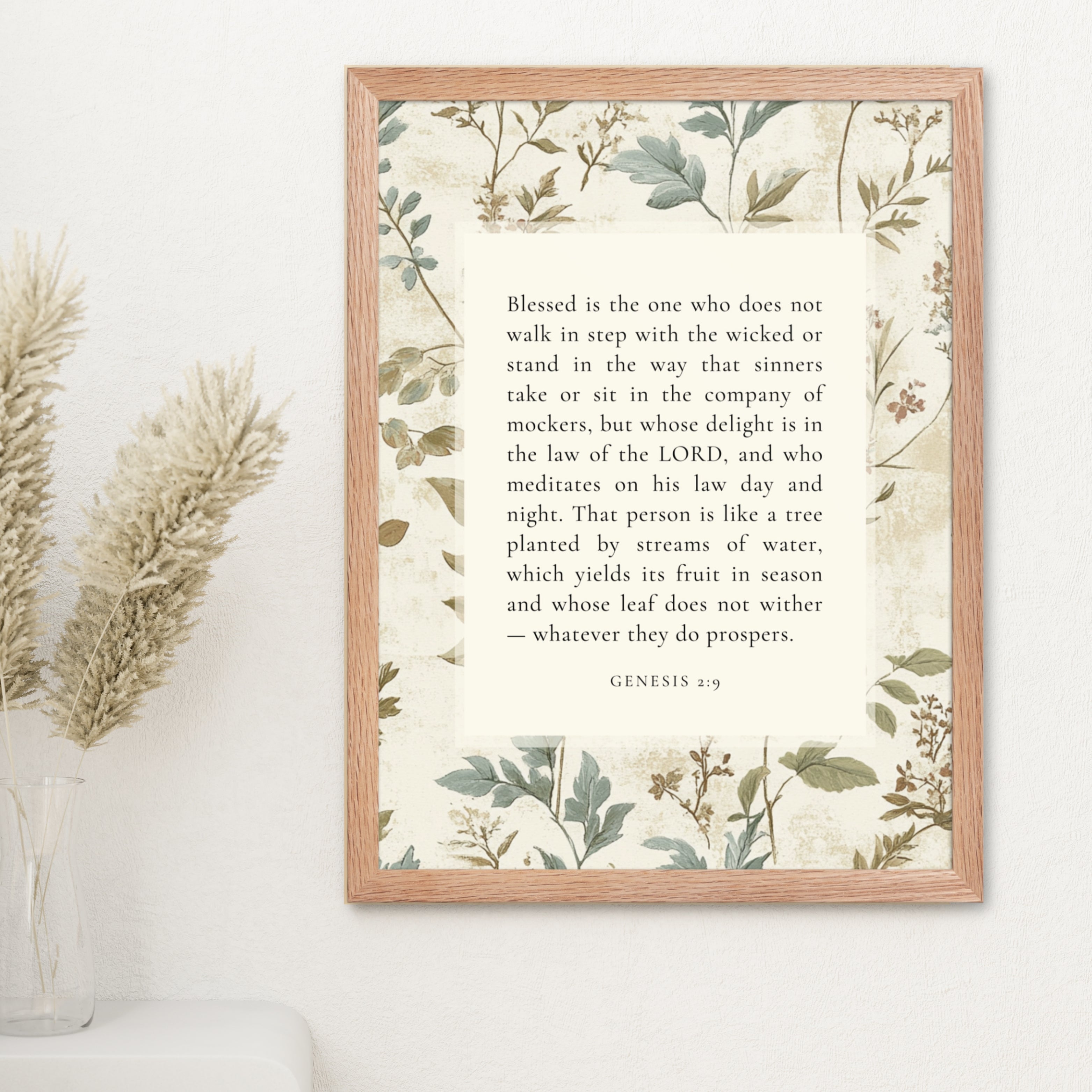 Genesis 2:9 - Botanic Floral Background