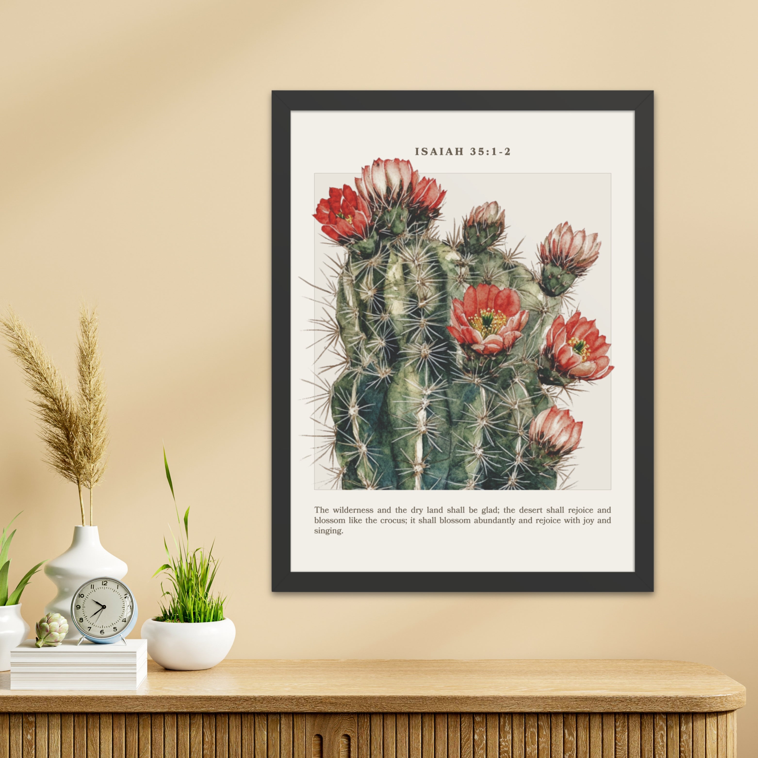 Isaiah 35:1-2 - Flowering Cactus Background
