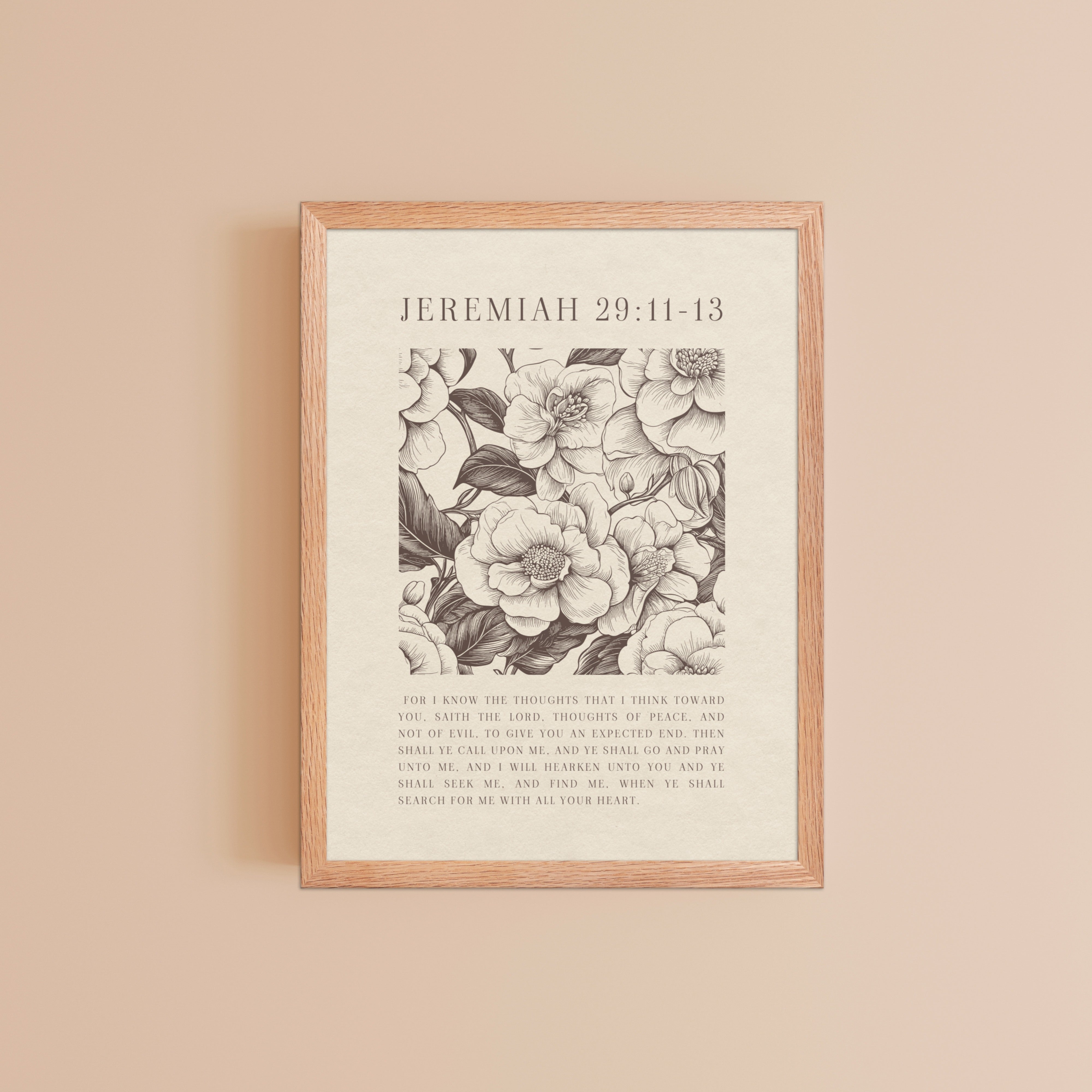 Jeremiah 29:11 - Floral On Beige