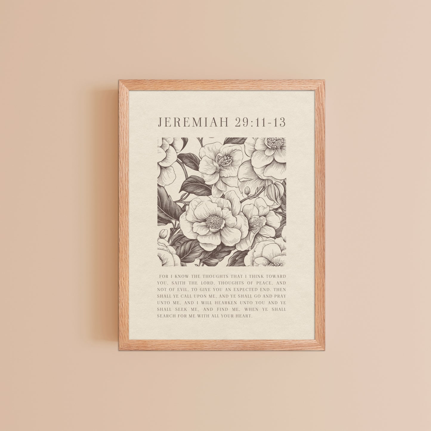 Jeremiah 29:11 - Floral On Beige