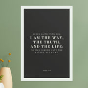 John Verse 14:6 Wall Decor on Black Background