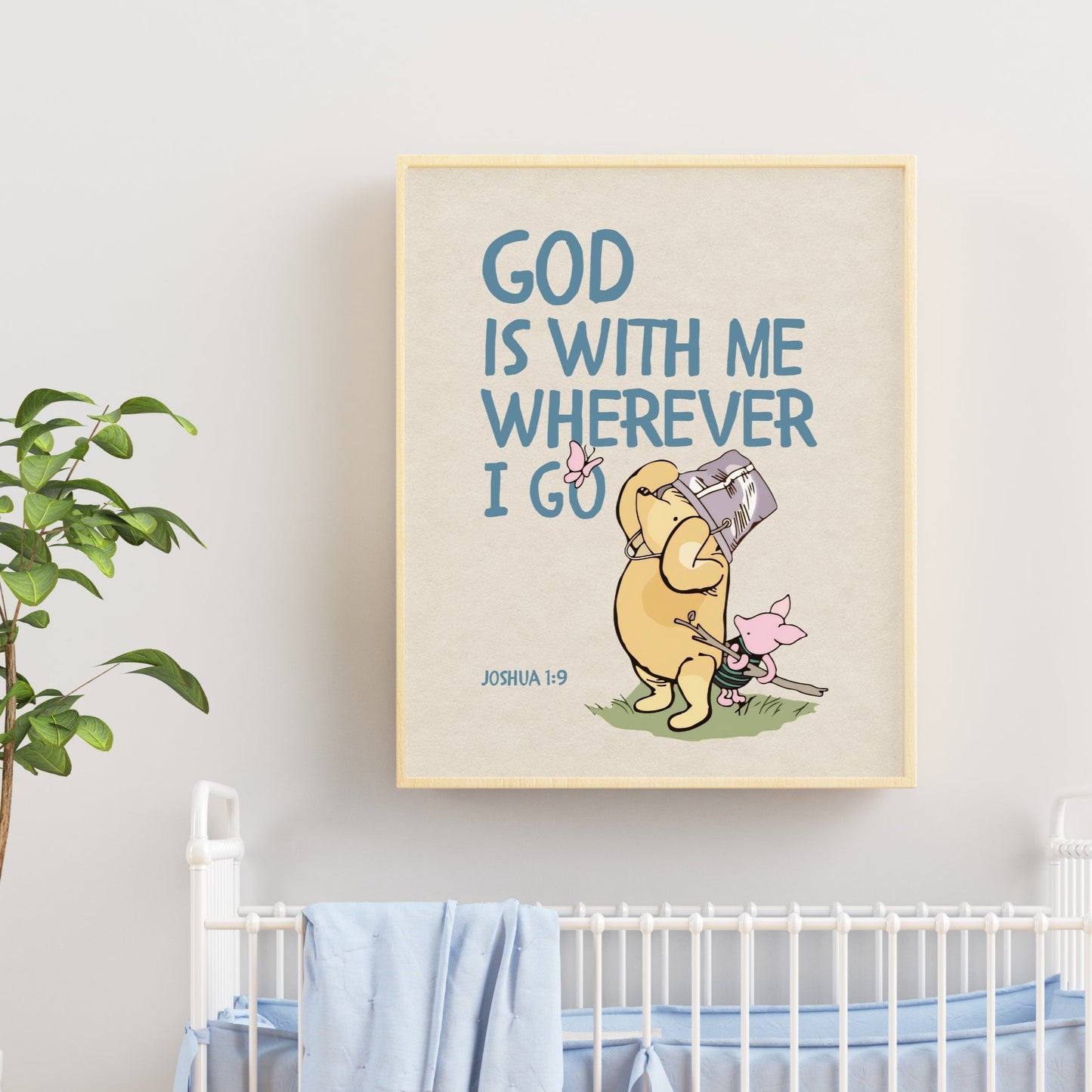 Joshua 1:9 – Winnie the Pooh Bear Inspired Scripture Print