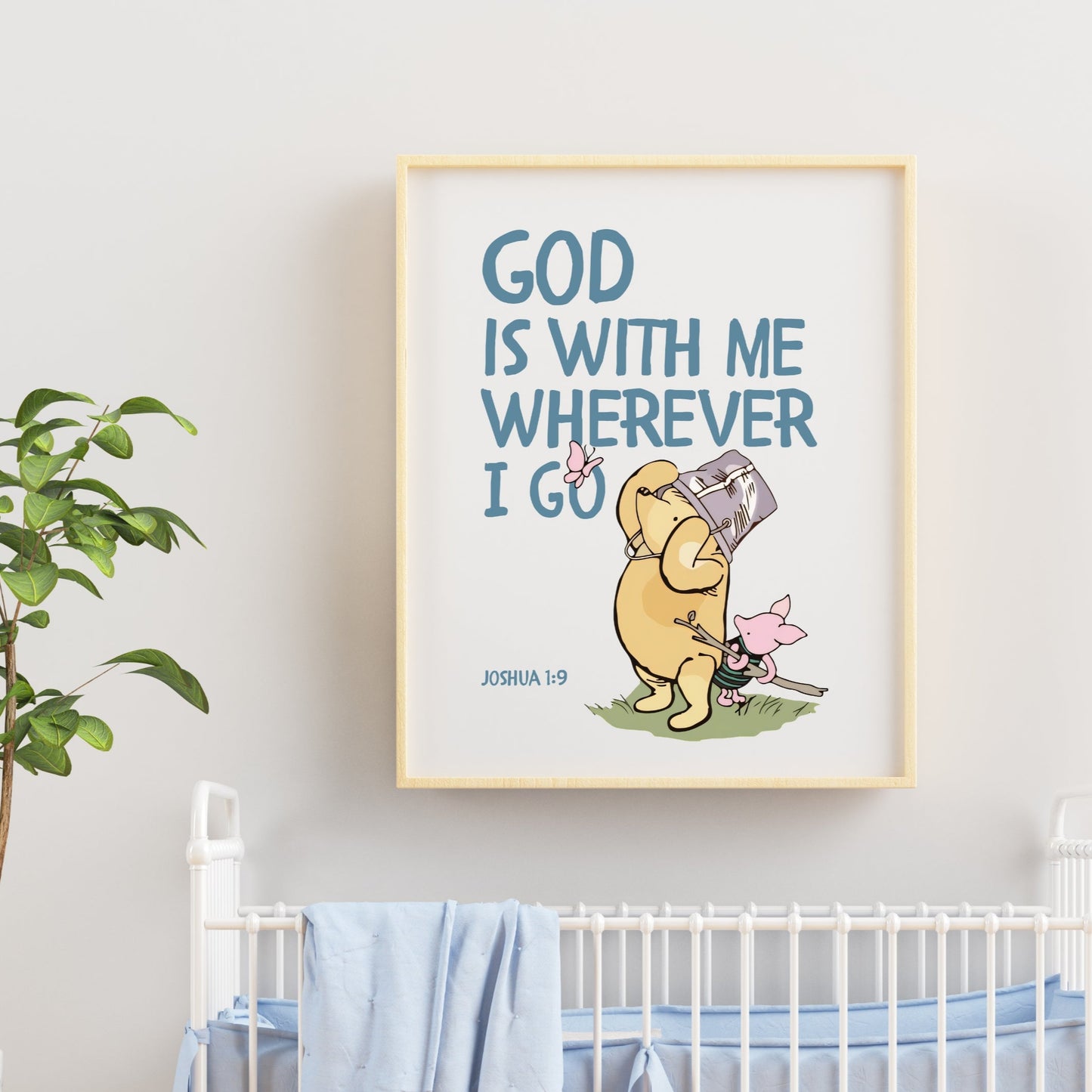 Joshua 1:9 – Winnie the Pooh Bear Inspired Scripture Print
