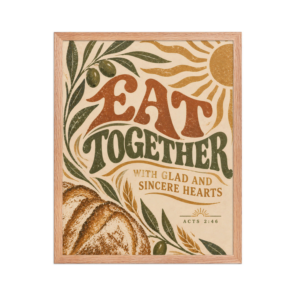Eat Together | Acts 2:46 Christian Wall Art