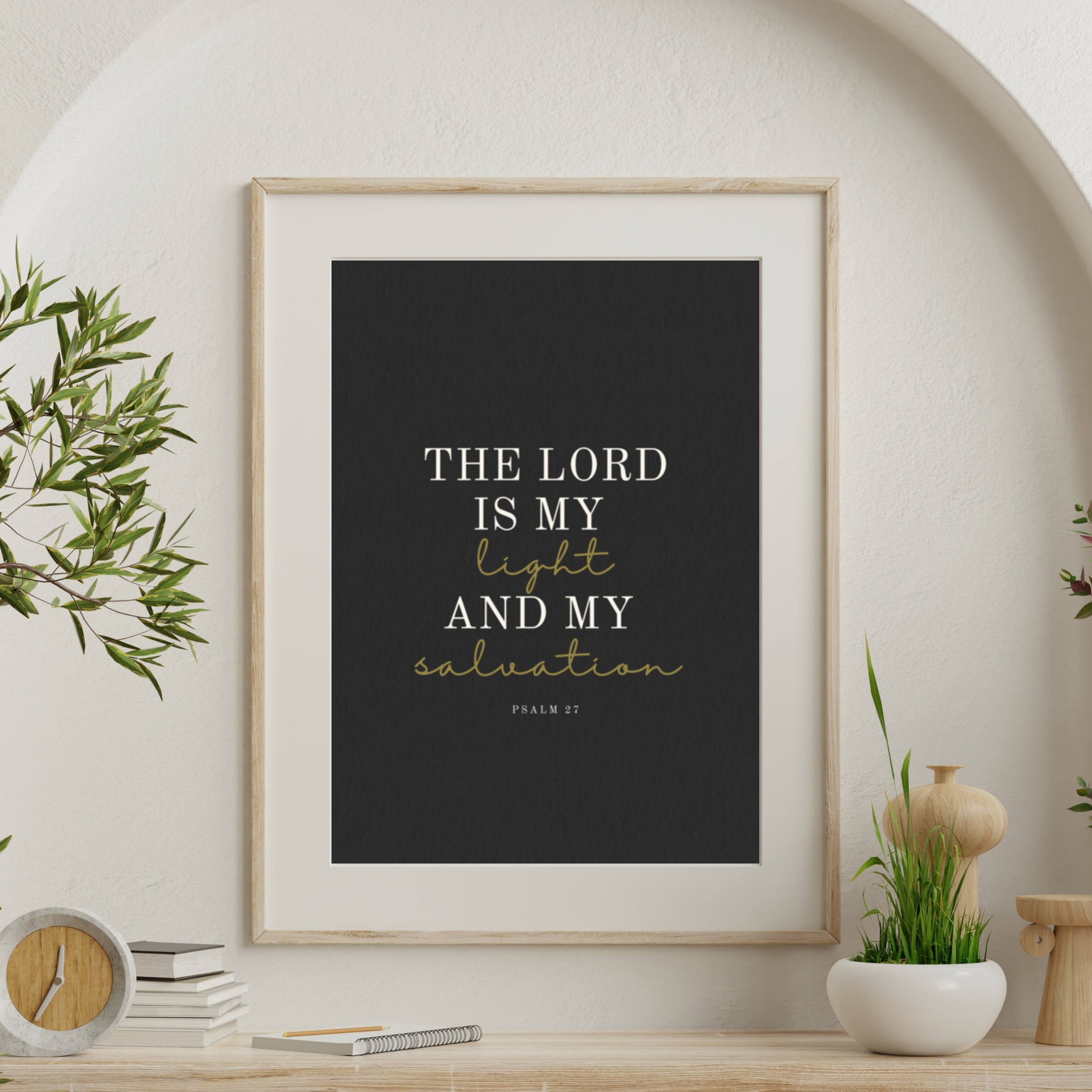 Psalm 27 Bible Verse - On Light Or Dark Background