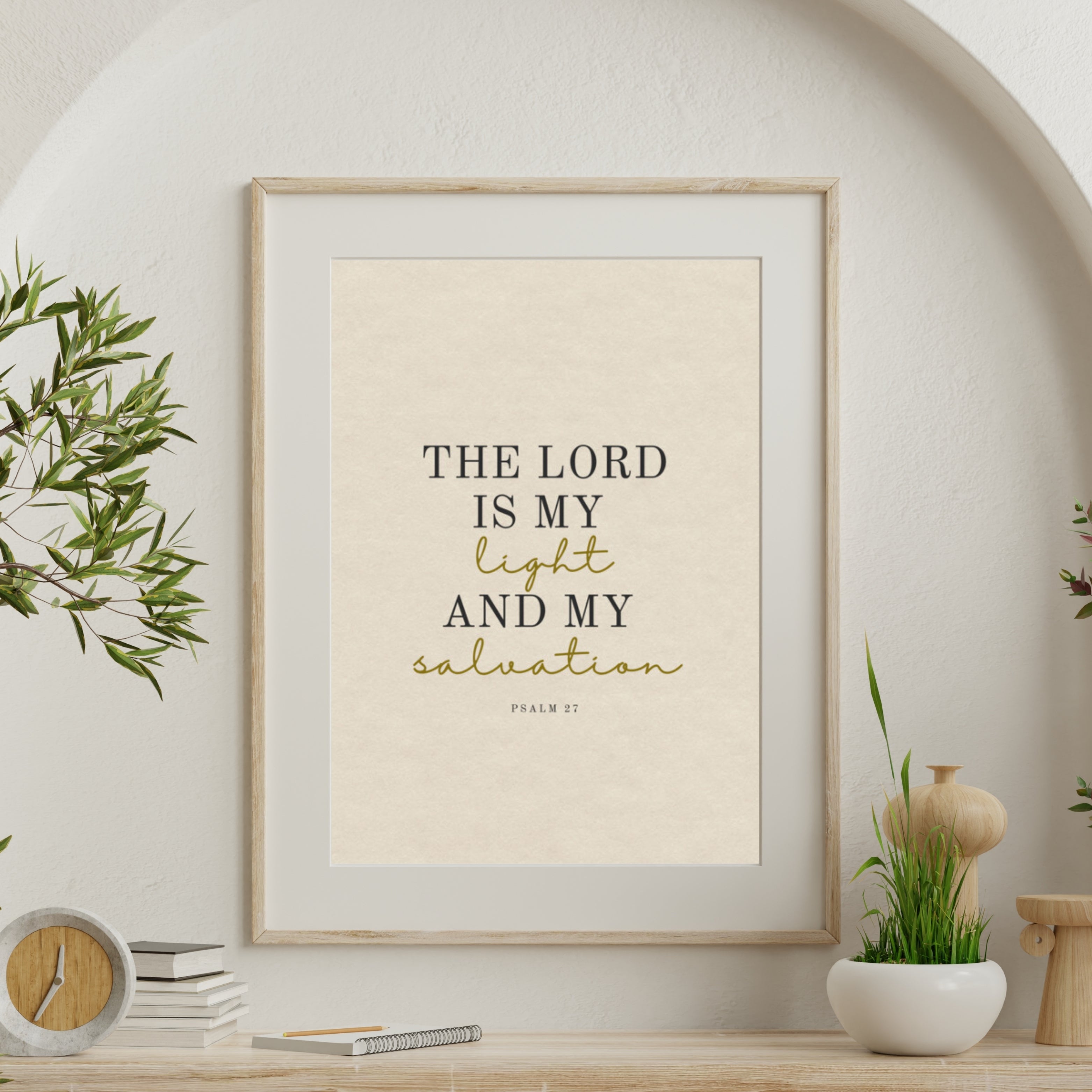 Psalm 27 Bible Verse - On Light Or Dark Background
