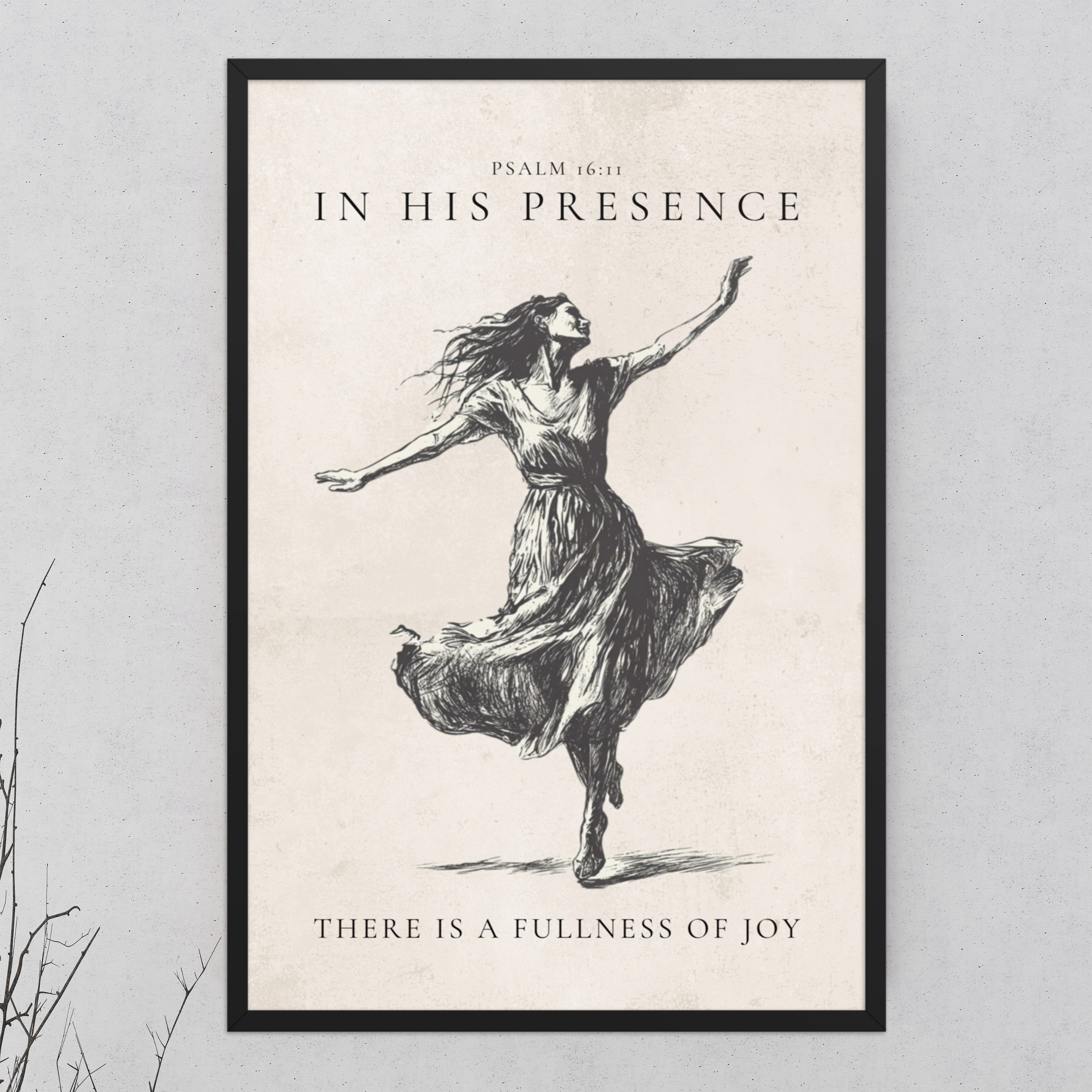 Psalm 16:11 Dancer Art On Beige Background
