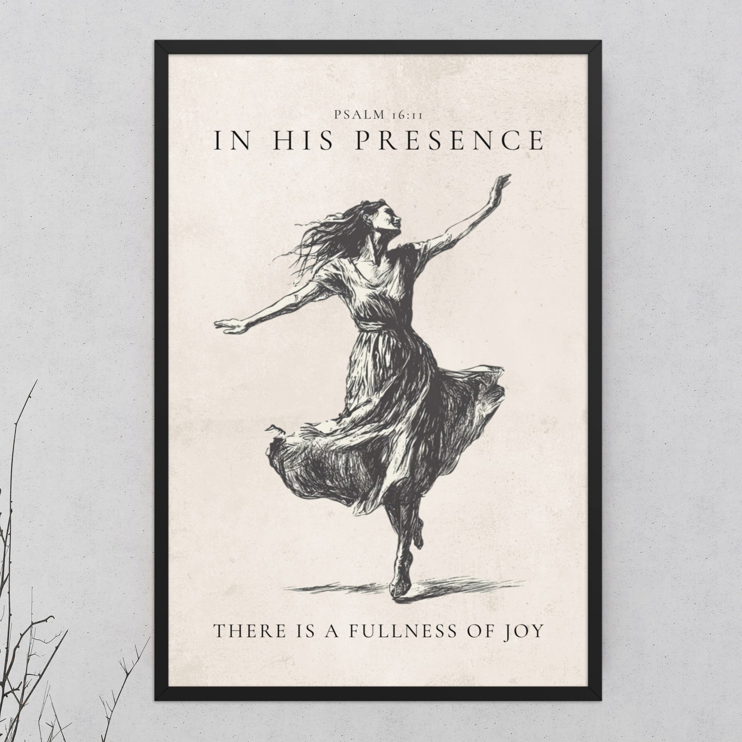 Psalm 16:11 Dancer Art On Beige Background