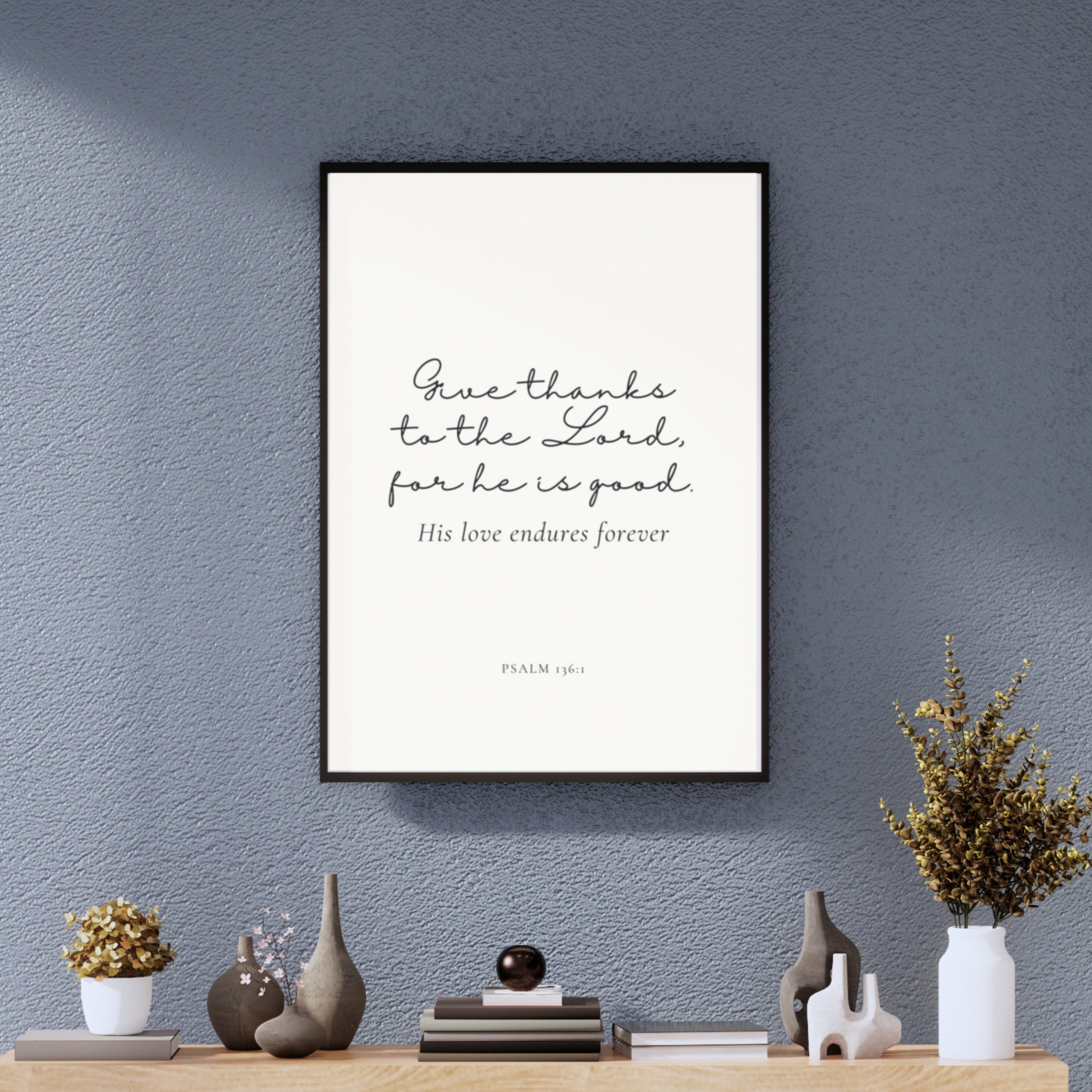 Psalm 136:1 On Creme Background