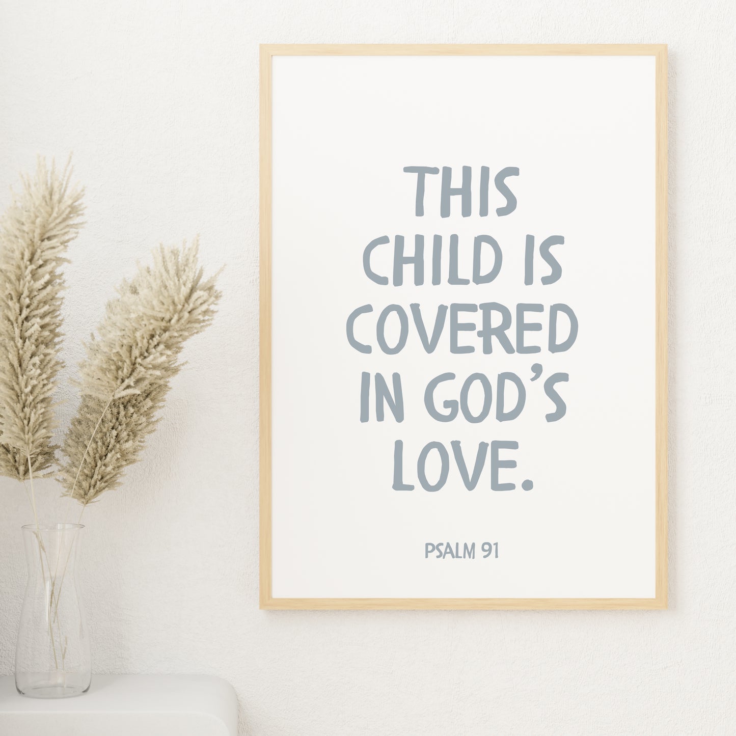 Psalm 91 Verse - A Soft Nursery Wall Art Print
