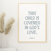 Psalm 91 Verse - A Soft Nursery Wall Art Print