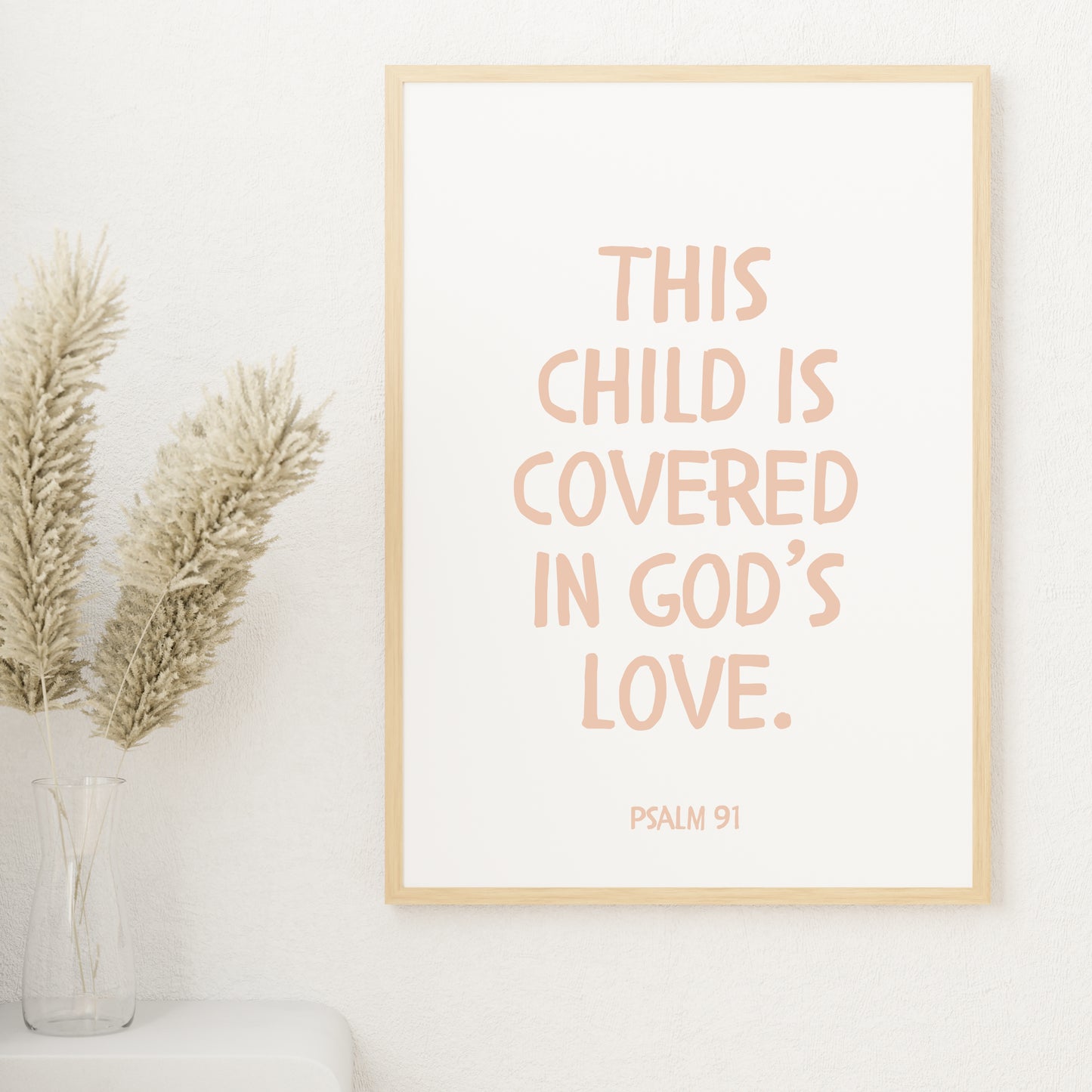 Psalm 91 Verse - A Soft Nursery Wall Art Print