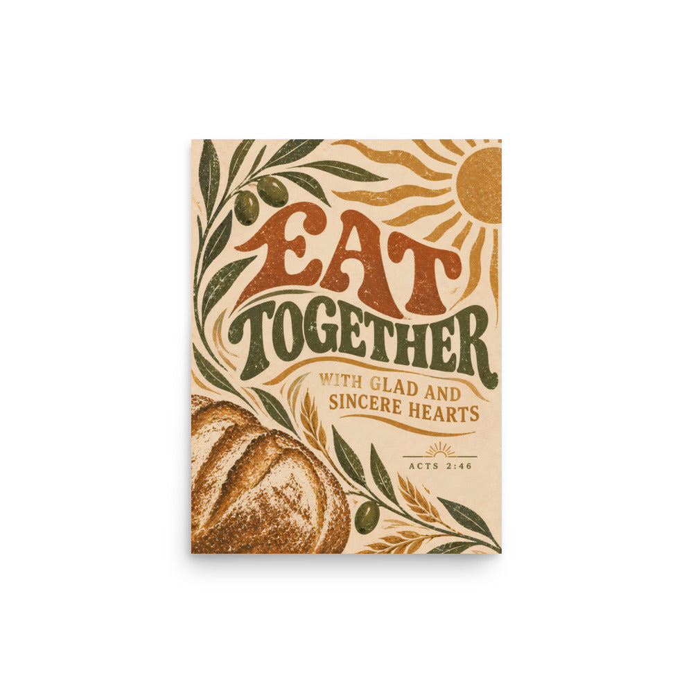 Eat Together | Acts 2:46 Christian Wall Art