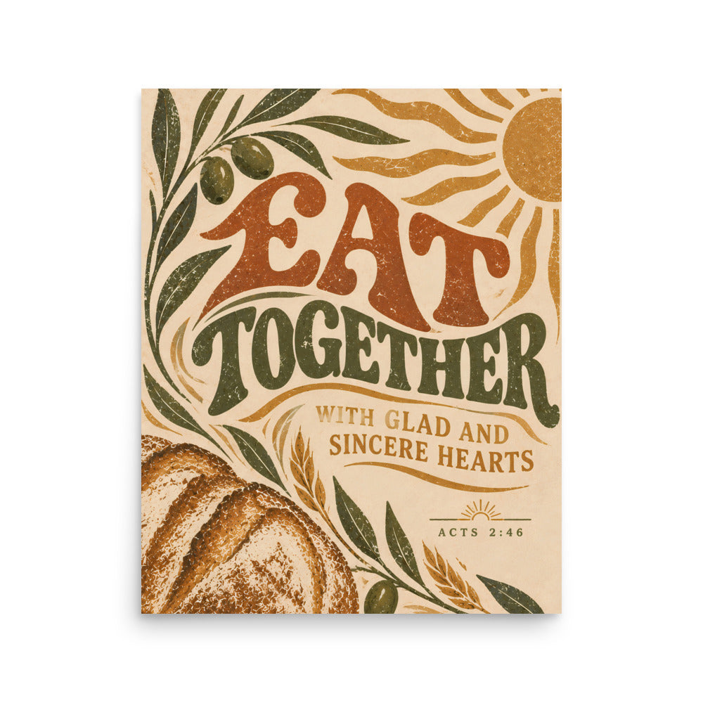 Eat Together | Acts 2:46 Christian Wall Art