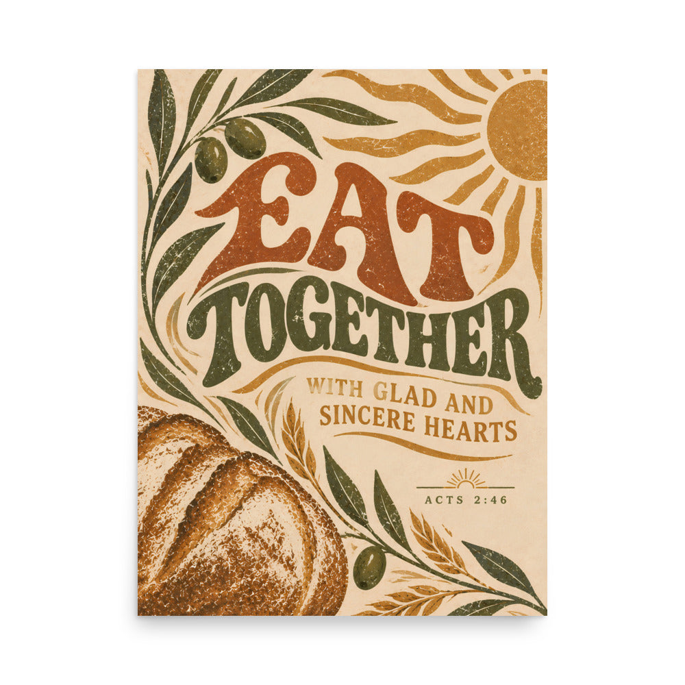 Eat Together | Acts 2:46 Christian Wall Art