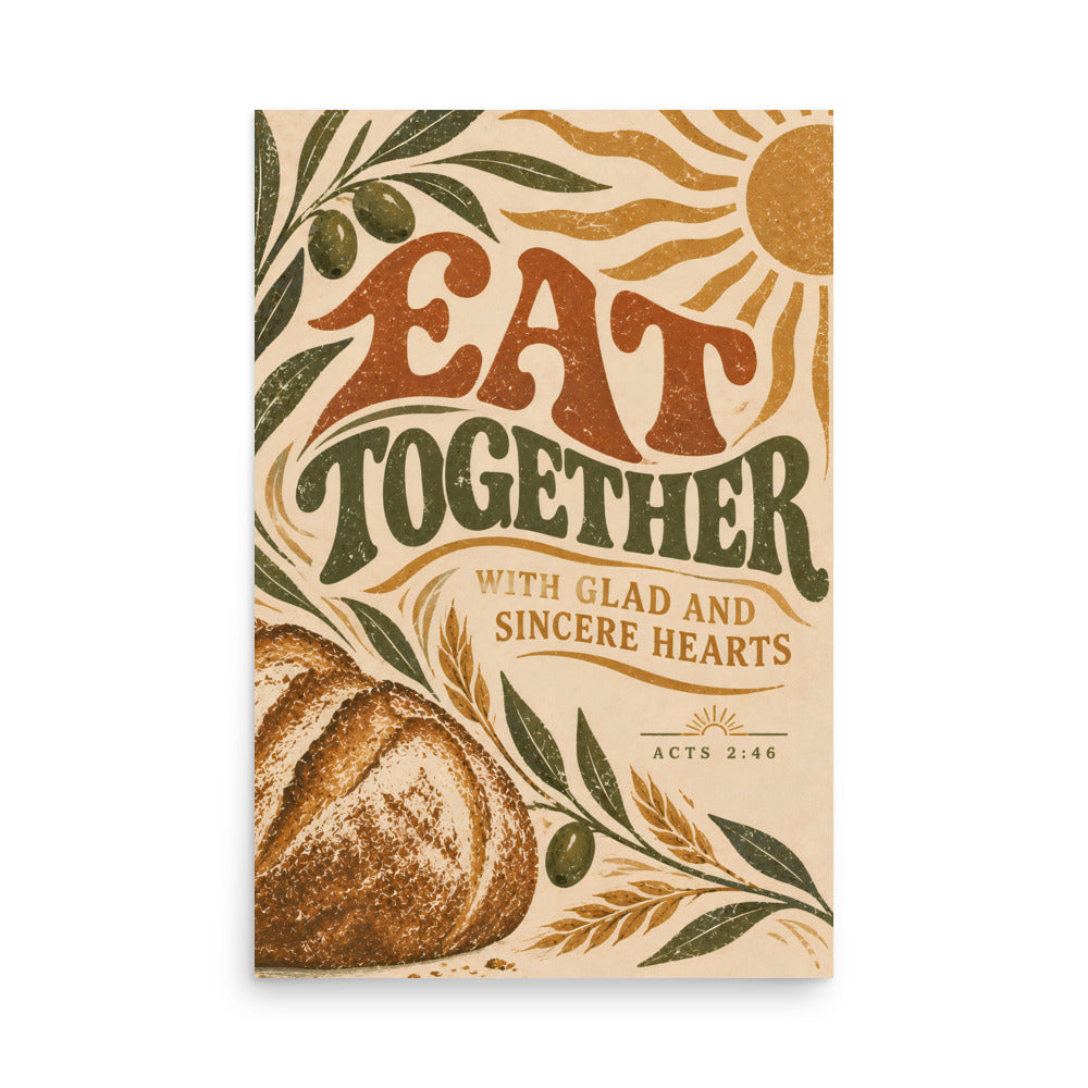 Eat Together | Acts 2:46 Christian Wall Art