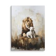 Lion and the Lamb - Earthy Tones On Canvas