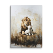 Lion and the Lamb - Earthy Tones On Canvas