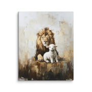 Lion and the Lamb - Earthy Tones On Canvas