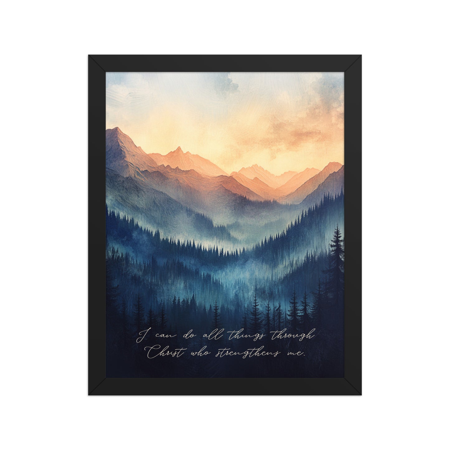 Philippians 4:13 - Mountain Landscape Art  