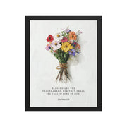 Matthew 5:9 With Flower Bouquet  