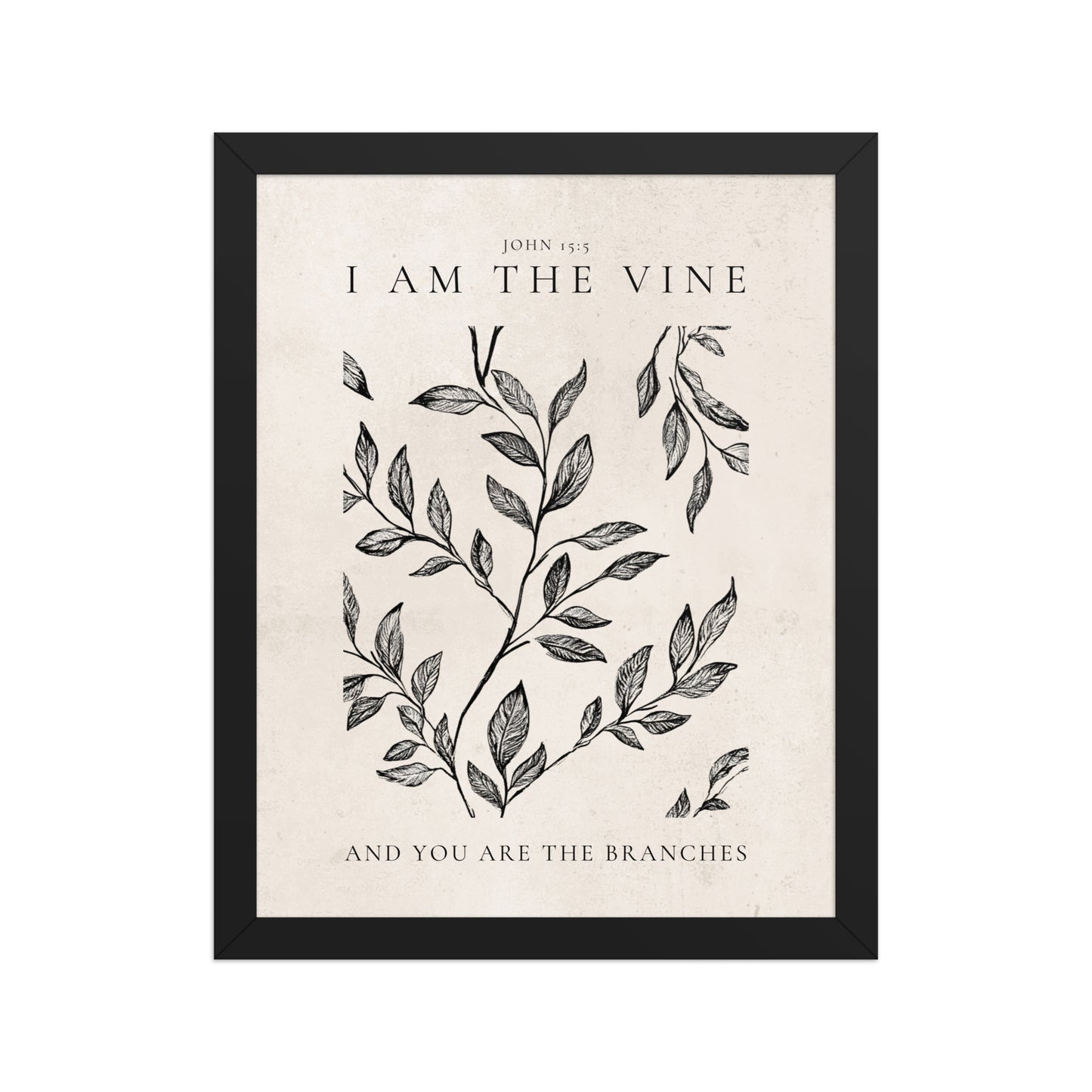 John 15:5 Vintage Floral On Beige Background  