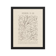 John 3:16 - Black Floral Art On Beige Background    Unframed Matte Paper / 5"x7"-Unframed Matte Paper / 8″×10″-Unframed Matte Paper / 11″×14″-Unframed Matte Paper / 12″×16″-Unframed Matte Paper / 12″×18″-Unframed Matte Paper / 16″×20″-Unframed Matte Paper / A2 (16.5″×23.3″)-Unframed Matte Paper / 18″×24″-Unframed Matte Paper / 24″×36″-Unframed Matte Paper / 20"x30" 
