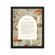 Genesis 1:29 Botanical Mushrooms Background  