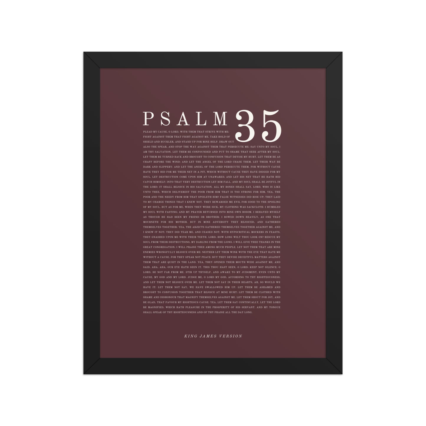 Psalm 35 Full Chapter Wall Art | Complete Scripture Print