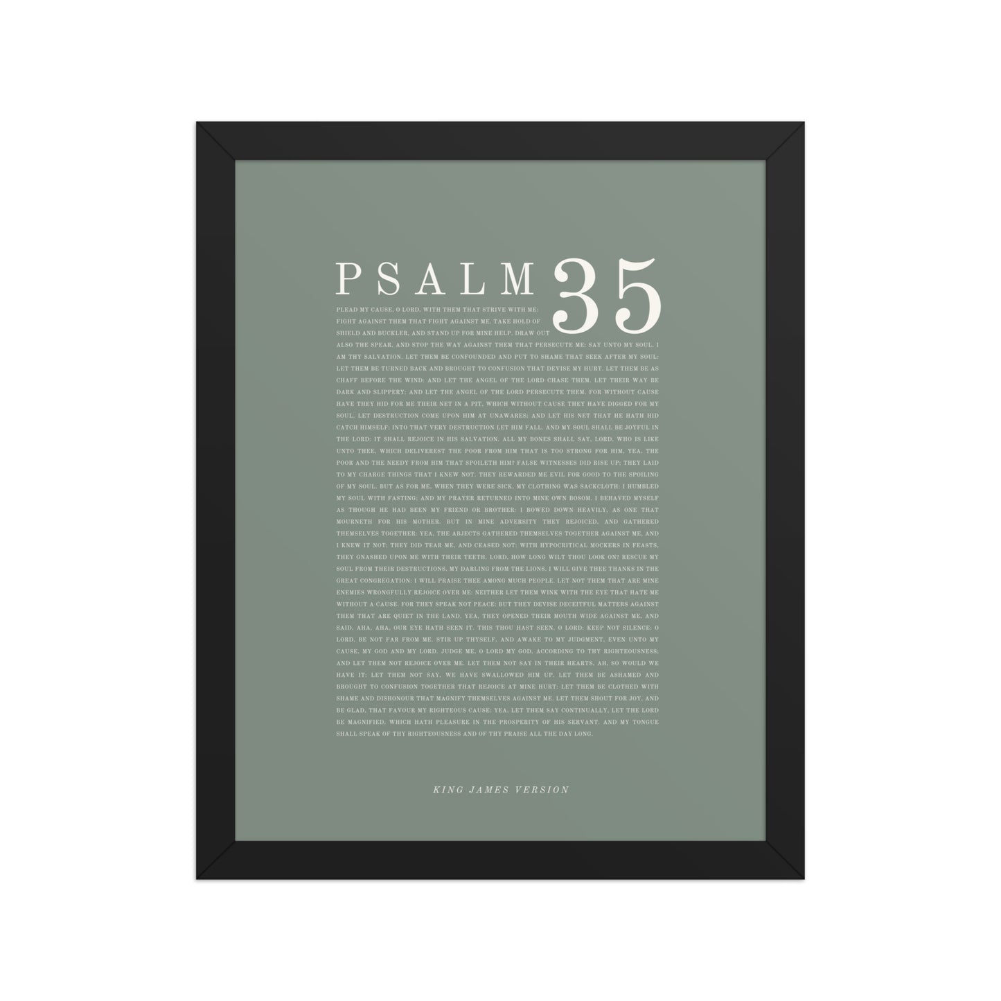 Psalm 35 Full Chapter Wall Art | Complete Scripture Print