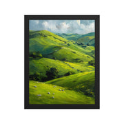 He Left the 99 Jesus and lamb Christian wall art in a framed poster studio mockup.