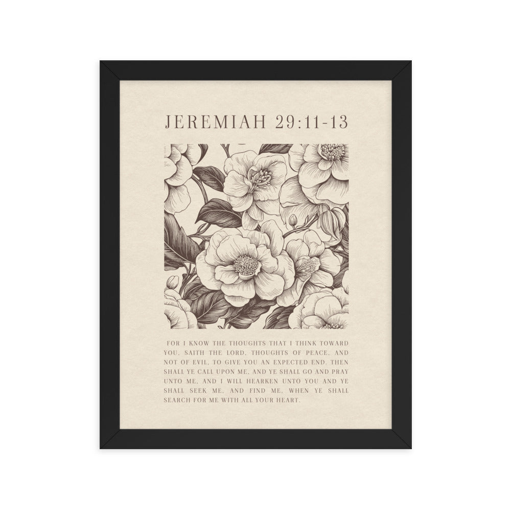 Jeremiah 29:11 - Floral On Beige  