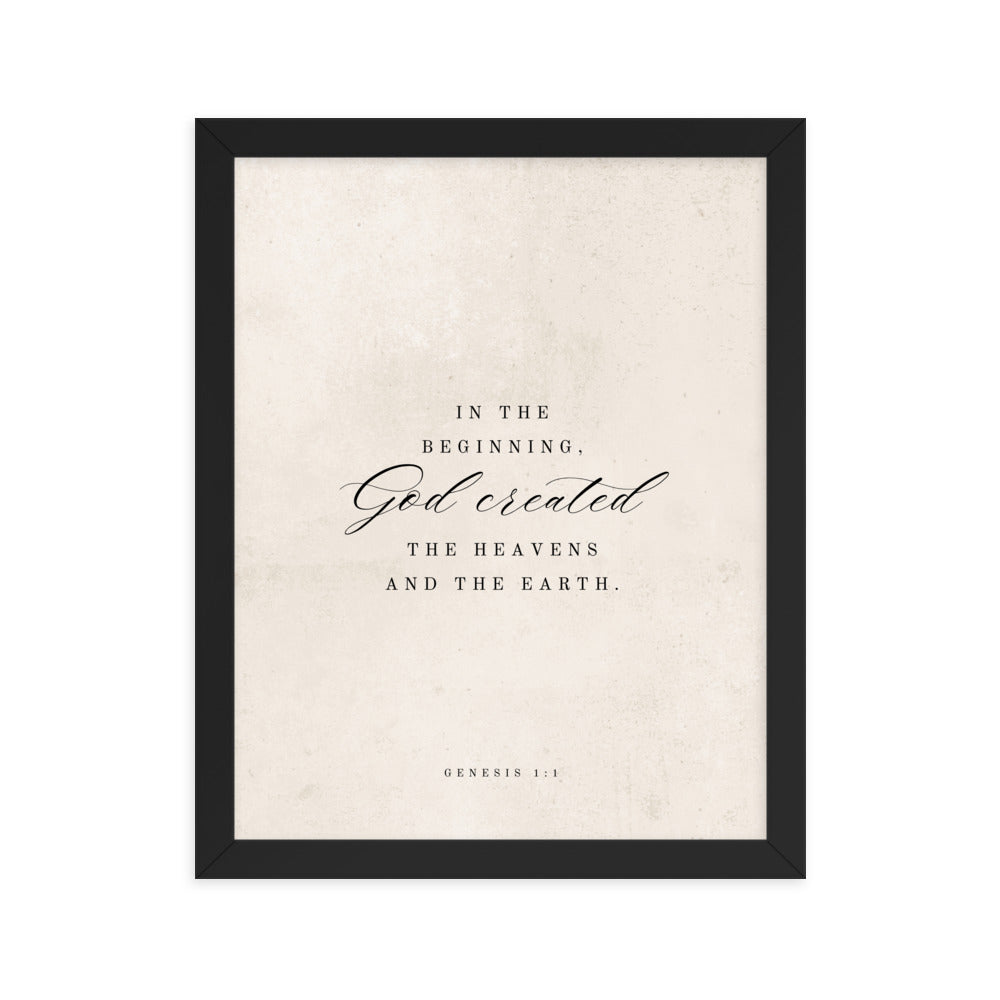 Genesis Verse 1:1 on a Beige Background  