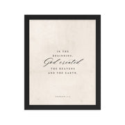 Genesis 1:1 White 11x14