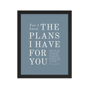 Jeremiah 29:11 Warm Blues Slate Gray 11x14