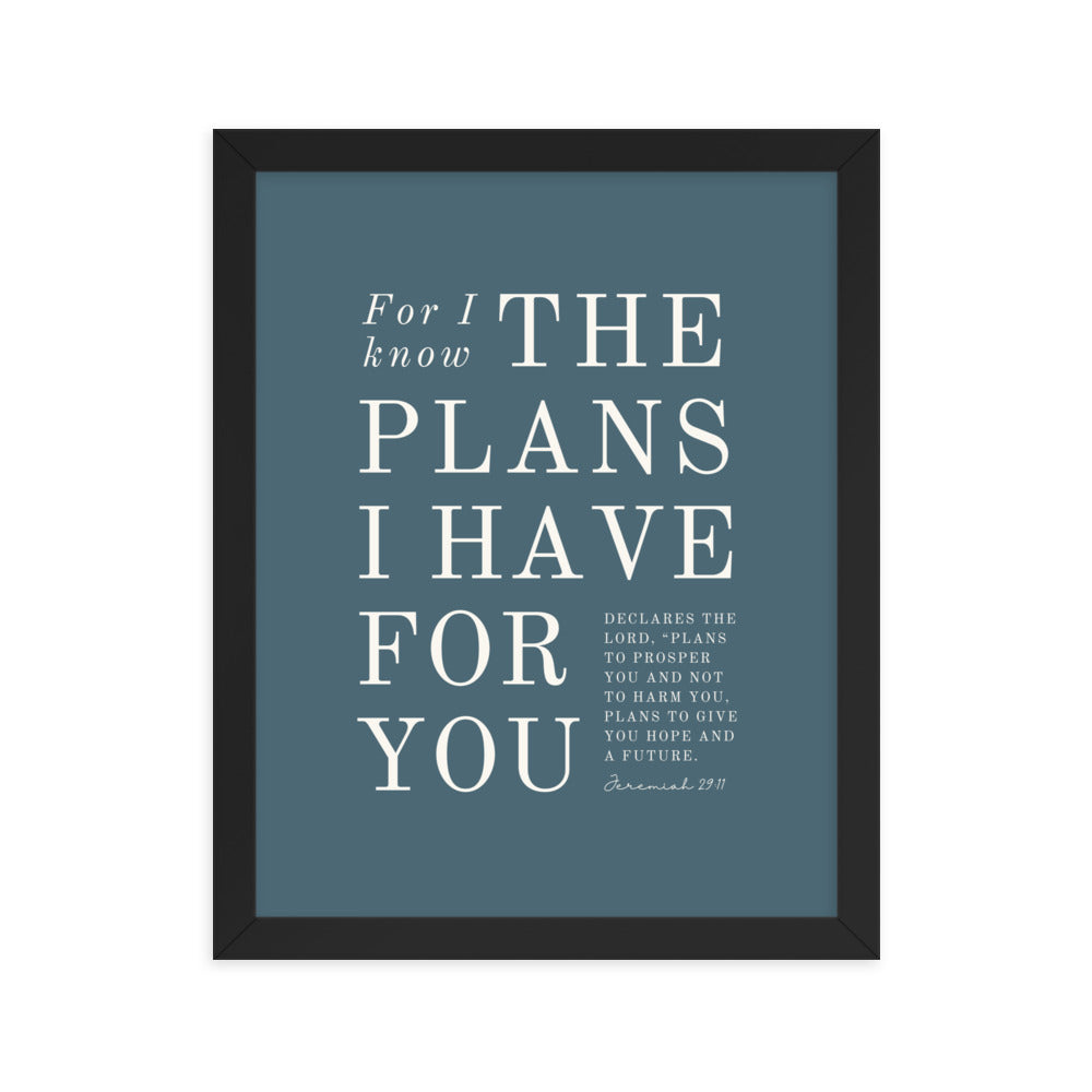 Jeremiah 29:11 Warm Blues Cadet Blue 11x14