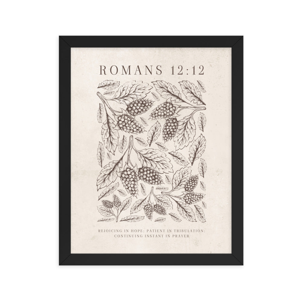 Romans 12:12 Floral On Beige  