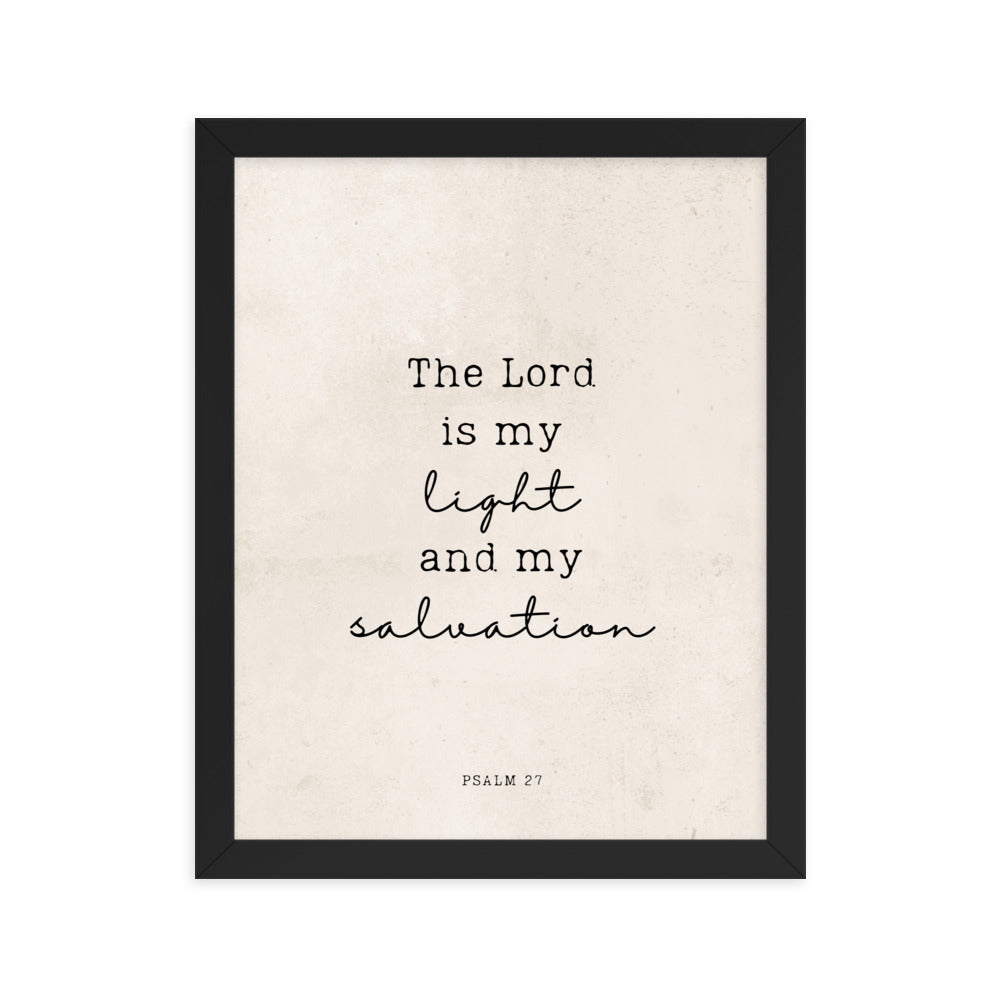 Psalm 27 Quote In Print And Script Lettering On Beige  