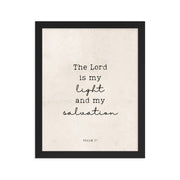 Psalm 27 Quote In Print And Script Lettering On Beige  