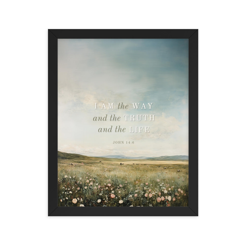 John 14:6 Meadow Scenery With Light Or Dark Text  