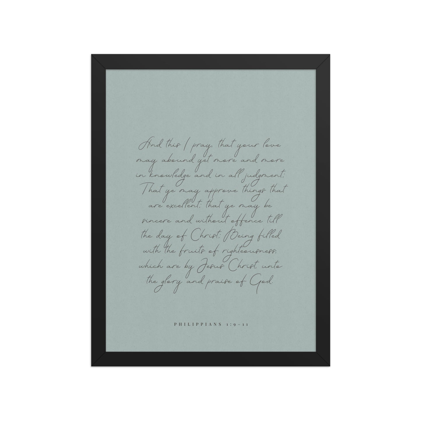 “Abound in Love” – Philippians 1:9–11 KJV Scripture Wall Art