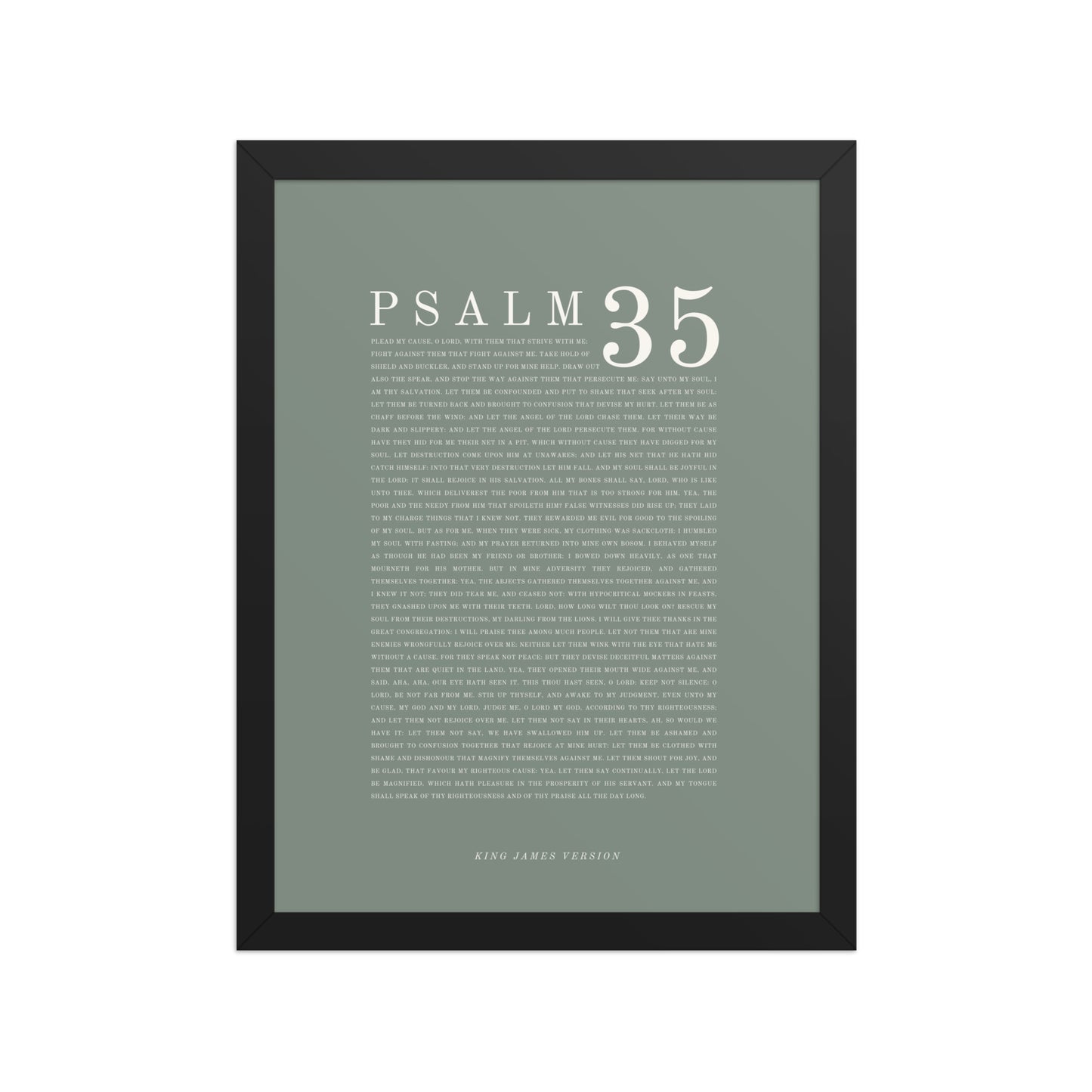 Psalm 35 Full Chapter Wall Art | Complete Scripture Print