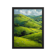 He Left the 99 Jesus and lamb Christian wall art in a framed poster studio mockup.