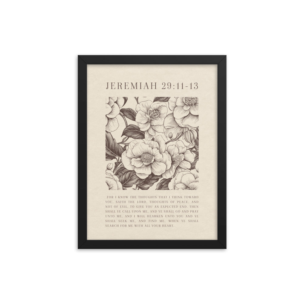 Jeremiah 29:11 - Floral On Beige  