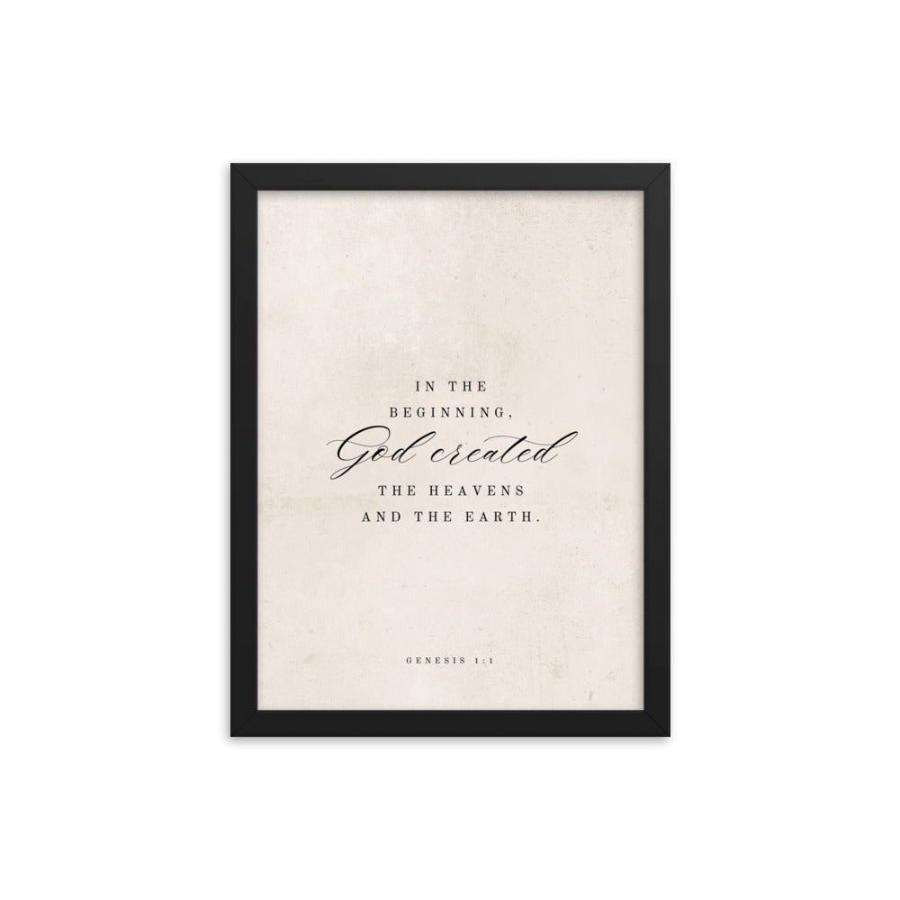 Genesis 1:1 White 12x16