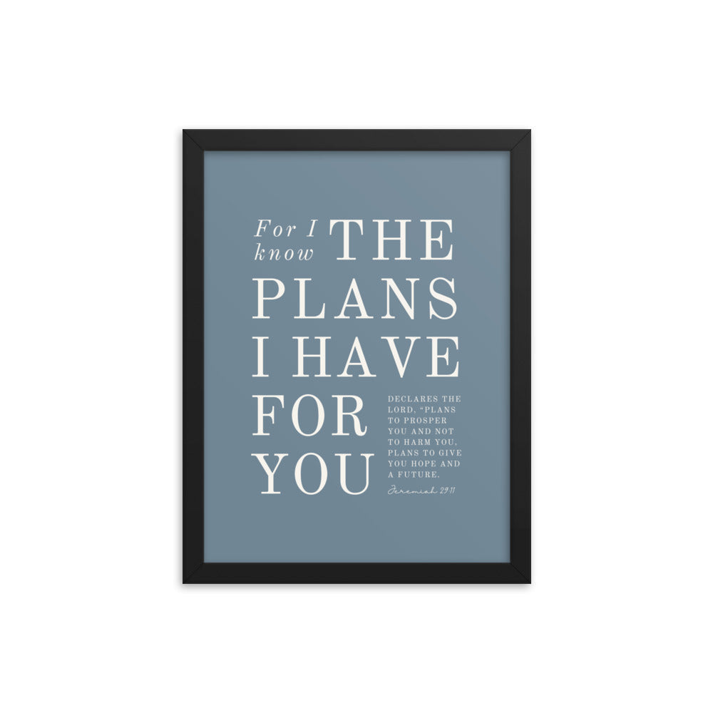 Jeremiah 29:11 Warm Blues Slate Gray Blue 12x16